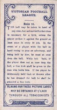 1910 Wills VFL Pennants #NNO Collingwood F.C. Back